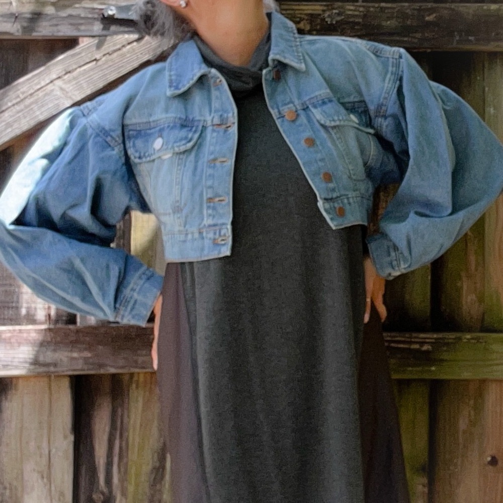 💙American Bazi Cropped Denim Jacket